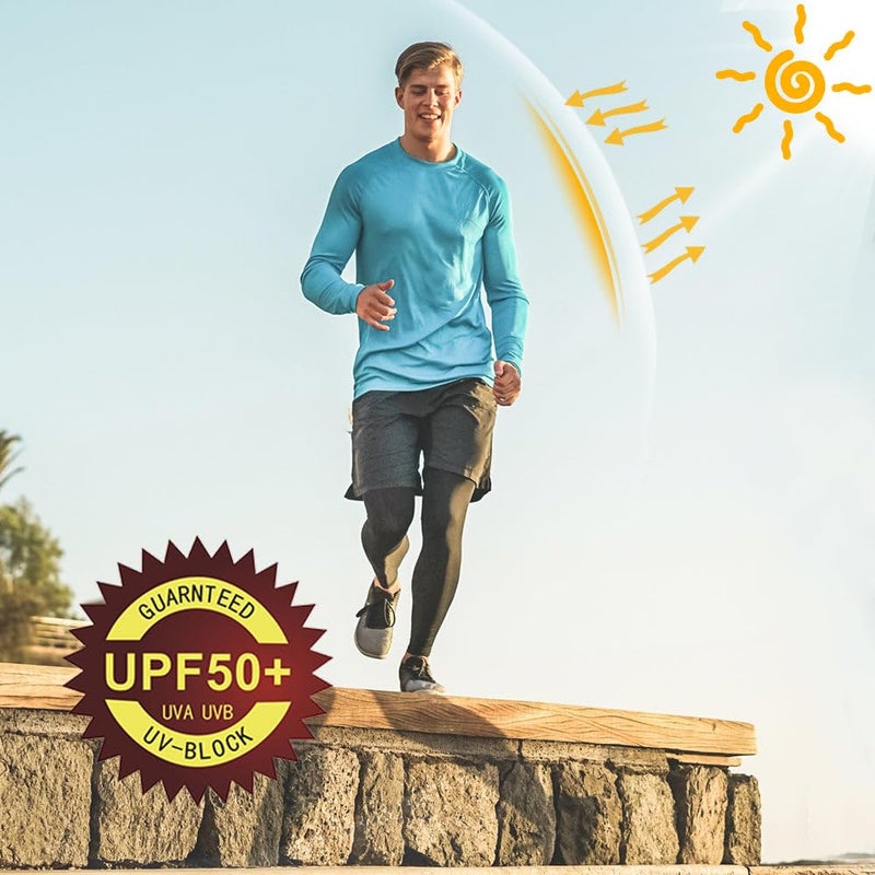 Willit Men's Sun Shirts UPF 50+ Rash Guard Long Sleeve Sun Protection Hoodie SPF UV Fishing Lightweight Athletic Running Tangerine XXL - Image 4